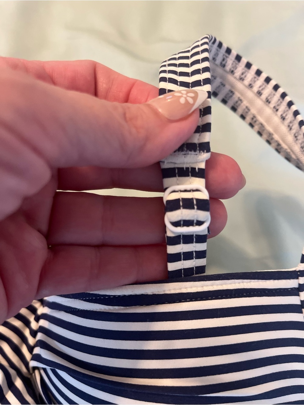 Striped One Piece Swimsuit Coastal Chic Preppy Quiet Luxury Patriotic Size 8 - Picture 5 of 6